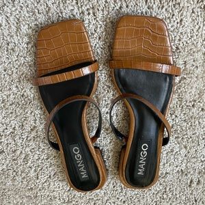 Mango Croc effect sandals
